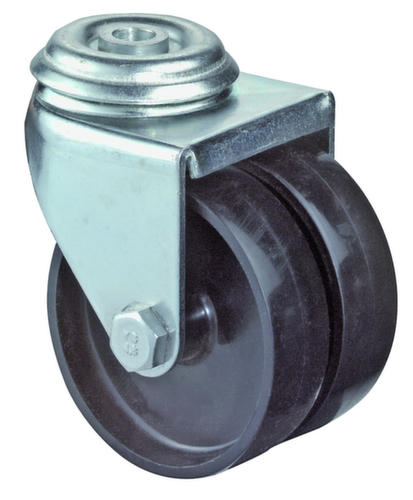 BS-ROLLEN Apparatedoppelrolle, Traglast 100 kg, Kunststoff-Bereifung