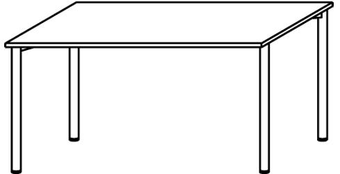 Gera Höhenverstellbarer Schreibtisch Milano mit 4-Fußgestell