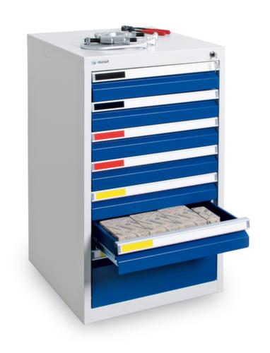 stumpf Schubladenschrank MovaFlex, 7 Schublade(n), RAL7035 Lichtgrau/RAL5010 Enzianblau