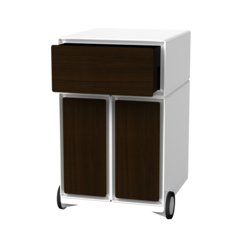 Paperflow Rollcontainer easyBox mit HR-Auszug, 1 Schublade(n), weiß/Wenge