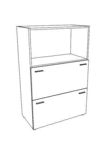 Quadrifoglio Hängeregistraturschrank T45, 2 Auszüge, weiß/Nussbaum