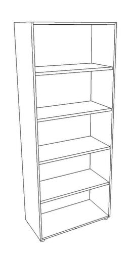 Quadrifoglio Büroregal T45, Breite 860 mm, 5 OH, alusilber