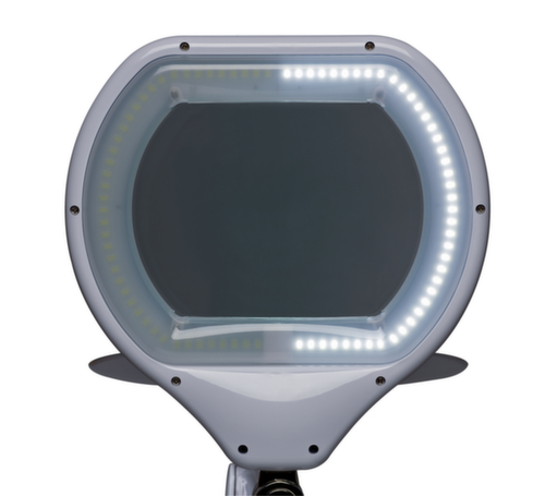 MAUL Dimmbare LED-Lupenleuchte MAULcrystal, Licht kaltweiß (tageslichtweiß), weiß