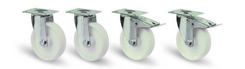 BS-ROLLEN Set TransportgerÀterollen, Traglast 250 kg, Kunststoff-Bereifung