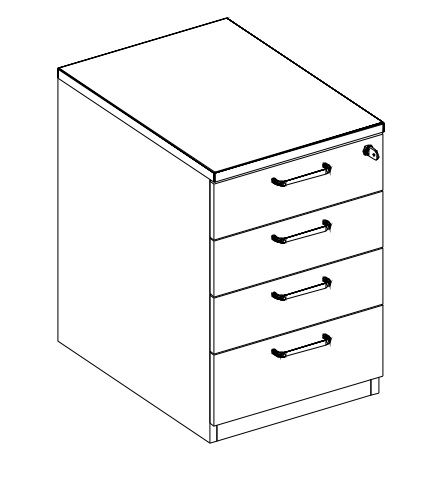 Nowy Styl Standcontainer E10 mit Schubladen, 4 Schublade(n)