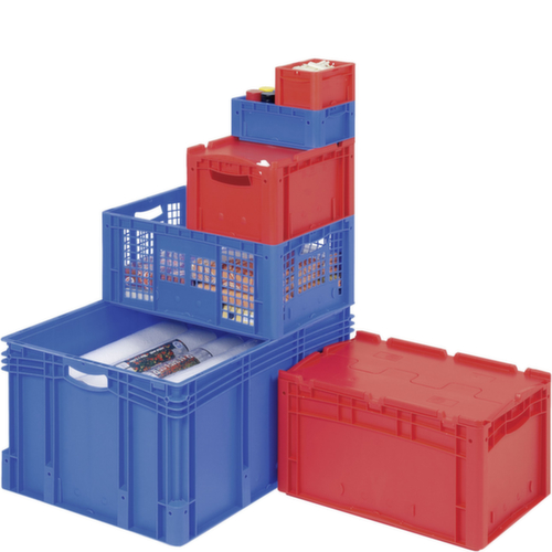 BITO GroĂvolumiger Euronorm-StapelbehĂ€lter, blau, Inhalt 213 l