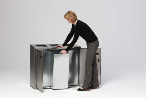 VAR Edelstahl-Wertstoffsammelstation, 3 x 90 l