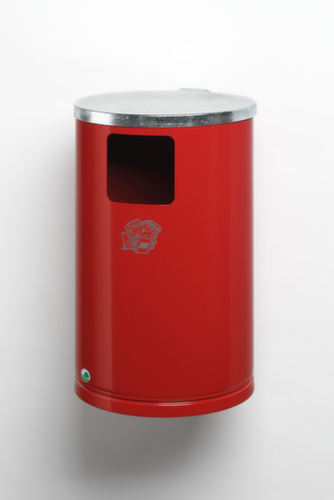 VAR Abfallsammler WR 1 mit Deckel, 30 l, RAL3000 Feuerrot