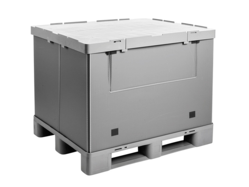 Walther Faltsysteme Paletten-Faltbox extra leicht, Auflast 500 kg, 3 Kufen, Länge x Breite 1200 x 1000 mm