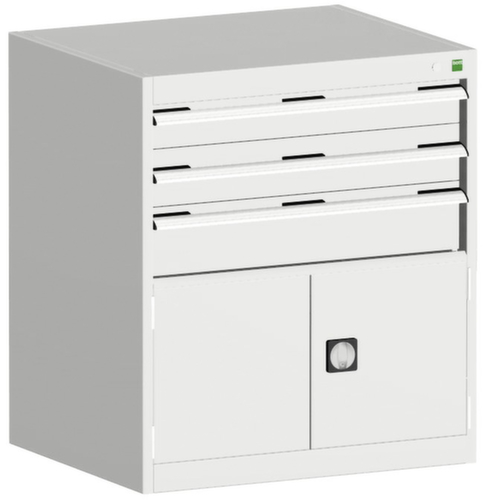bott Schubladenschrank cubio Grundfläche 800x650 mm, 3 Schublade(n), RAL7035 Lichtgrau/RAL7035 Lichtgrau