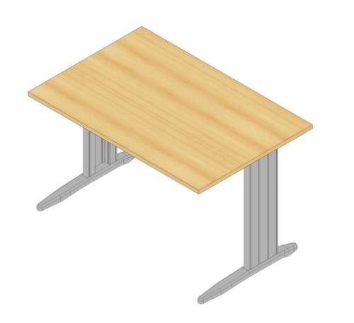 Quadrifoglio Schreibtisch Practika mit C-Fußgestell