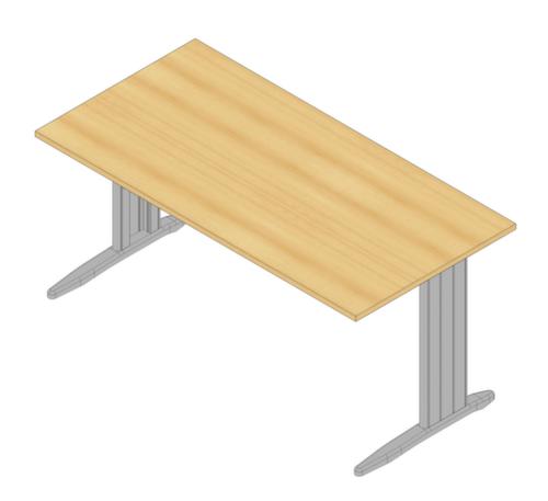 Quadrifoglio Schreibtisch Practika mit C-Fußgestell