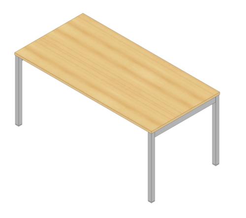 Quadrifoglio Schreibtisch Practika mit 4-Fußgestell