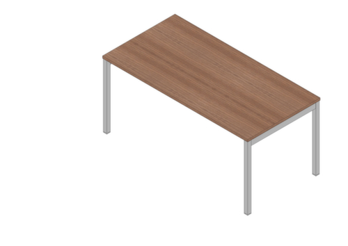 Quadrifoglio Schreibtisch Practika mit 4-Fußgestell, Breite x Tiefe 1600 x 800 mm, Platte Nuss Canaletto