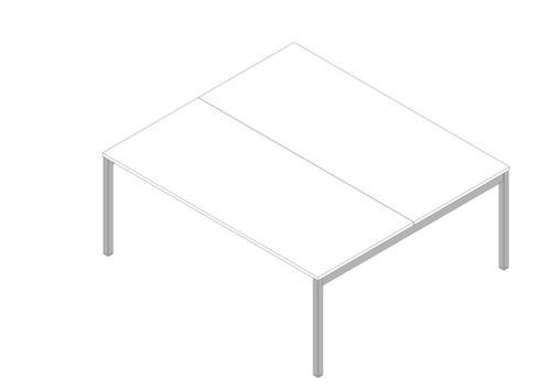 Quadrifoglio Höhenverstellbarer Benchtisch Practika mit 2 Tischplatten