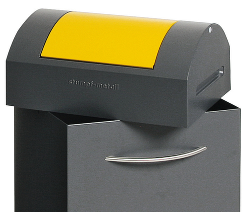 stumpf fahrbarer Wertstoffbehälter, 60 l, RAL7016 Anthrazitgrau, Deckel gelb