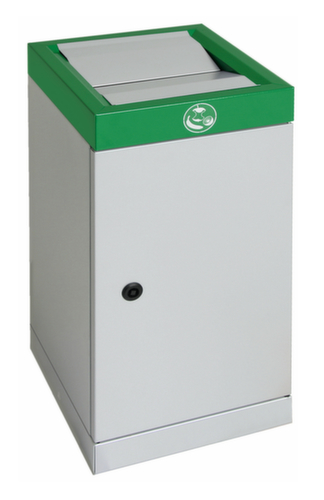 stumpf Nicht brennbarer AbfallbehĂ€lter, 30 l, RAL7035 Lichtgrau, Deckel RAL6024 VerkehrsgrĂŒn