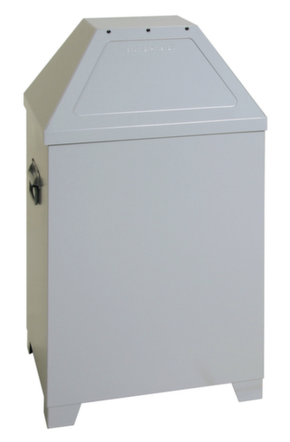 stumpf WertstoffbehĂ€lter ABF Mod. 1 selbstlöschend, 95 l, RAL9006 WeiĂaluminium, Deckel RAL9006 WeiĂaluminium