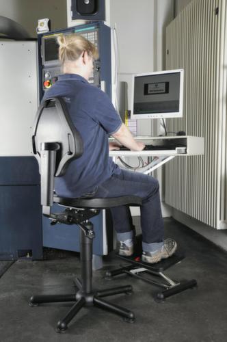 meychair Arbeitsstuhl Workster Komplex mit Synchronmechanik, Sitz PU-Schaum schwarz, mit Kunststoffgleiter