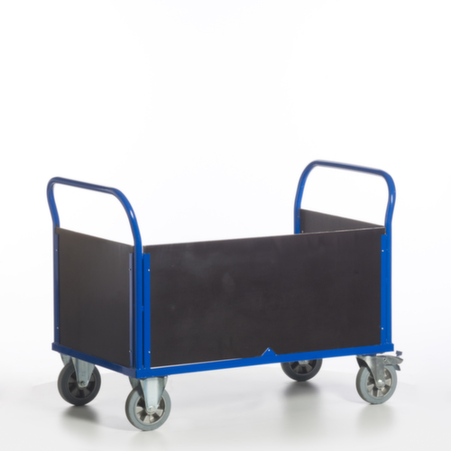 Rollcart Dreiwandwagen mit rutschsicherer Ladefläche, Traglast 1200 kg