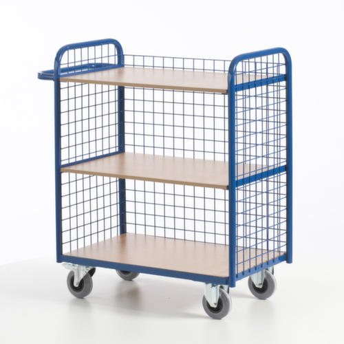 Rollcart Bürowagen mit 3 Gitterwänden, Traglast 150 kg, 3 Etagen