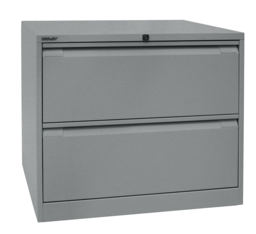 Bisley Hängeregistraturschrank, 2 Auszüge, silber/silber