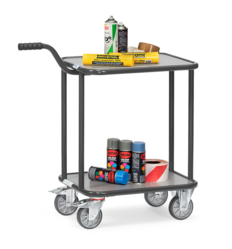 fetra Griffroller GREY EDITION mit 2 Holzladeflächen, Traglast 250 kg, 2 Lenk- und 2 Bockrollen