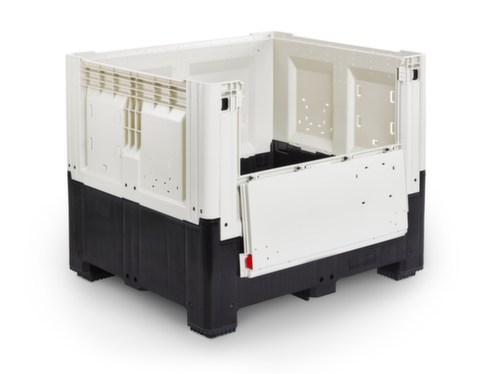 Klappbare Palettenbox High Cube mit Klappe, 4 Füße, Länge x Breite 1200 x 1000 mm