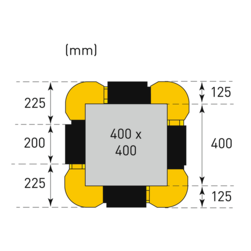 Moravia Säulenschutz MORION, Verlängerungselement, Höhe x Breite 1100 x 200 mm