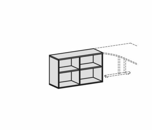 Gera Büroregal Pro mit Rückwand, Breite 1200 mm, 2 OH