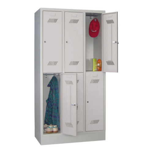 PAVOY Doppelstöckiger Garderobenschrank Basis mit 3x2 Abteilen, Abteilbreite 300 mm