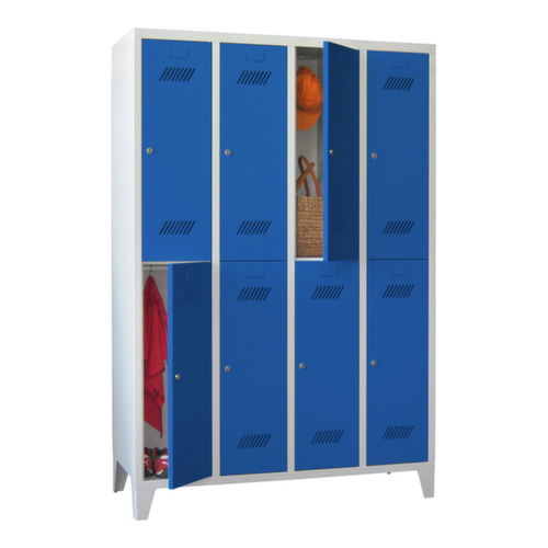 PAVOY Doppelstöckiger Garderobenschrank Basis mit 4x2 Abteilen, Abteilbreite 300 mm