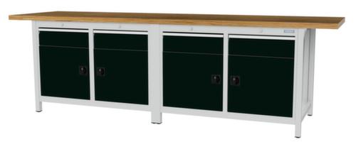 Bedrunka + Hirth Werkbank mit Buche-Massivholzplatte Gestell in vielen Farben, 4 Schubladen, 4 Schränke