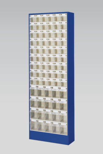 Magazinschrank mit KlappkÀsten, 74 KÀsten, transparent
