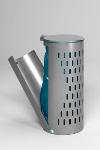 Lochblech-MĂŒllsackstĂ€nder, fĂŒr 120-Liter-SĂ€cke, silber, Deckel silber