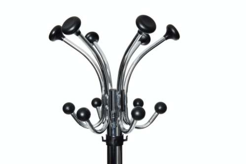 MAUL Robuster GarderobenstÀnder MAULnebula mit Schirmhalter, mit 6/6/4 Haken, metallic-silber