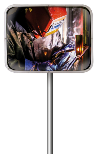 PROCITY Industriespiegel temperaturbestÀndig bis +400°C, Höhe x Breite 450 x 600 mm