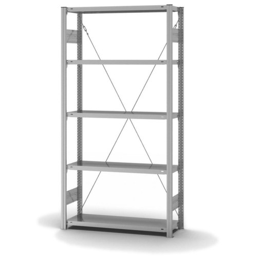 hofe System-Steckregal in Standard Bauart, Höhe x Breite x Tiefe 2000 x 1060 x 335 mm, 5 Böden