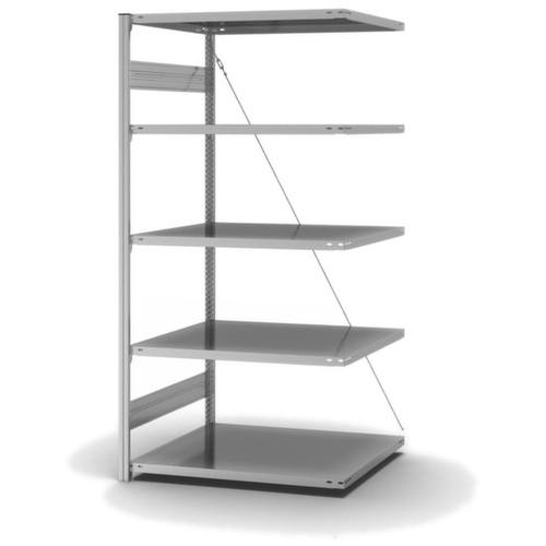 hofe System-Steckregal in mittelschwerer Bauart, Höhe x Breite x Tiefe 2000 x 1010 x 835 mm, 5 Böden