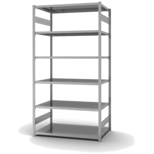 hofe Traversenregal in Standard Bauart, Höhe x Breite x Tiefe 2500 x 1360 x 835 mm, 6 Böden