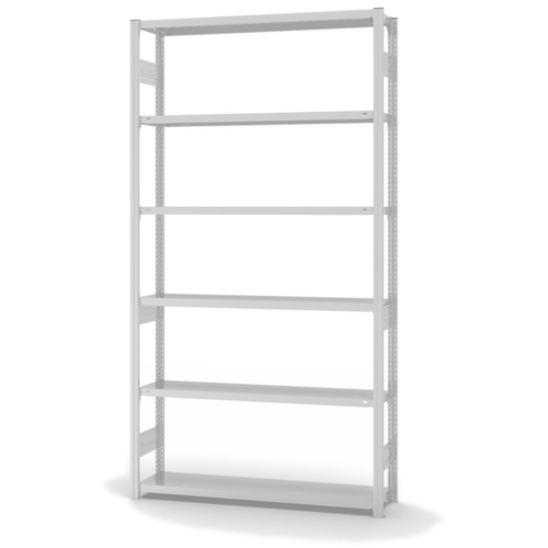 hofe Traversenregal in mittelschwerer Bauart, Höhe x Breite x Tiefe 2500 x 1360 x 335 mm, 6 Böden