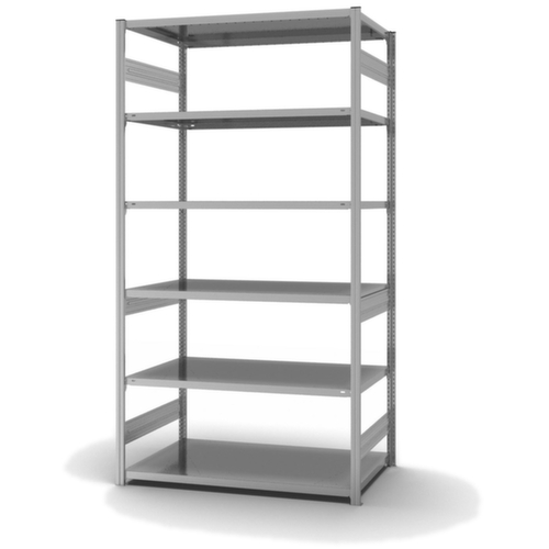 hofe Traversenregal in mittelschwerer Bauart, Höhe x Breite x Tiefe 2500 x 1360 x 835 mm, 6 Böden