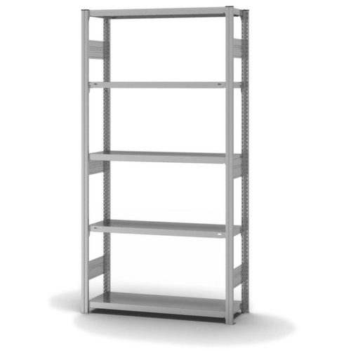 hofe Traversenregal in schwerer Bauart, Höhe x Breite x Tiefe 2000 x 1060 x 335 mm, 5 Böden