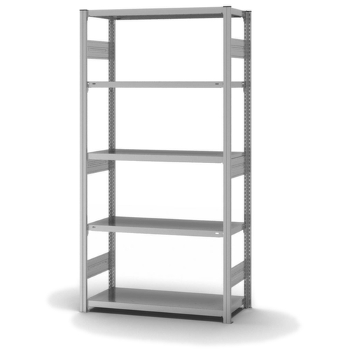 hofe Traversenregal in schwerer Bauart, Höhe x Breite x Tiefe 2000 x 1060 x 435 mm, 5 Böden