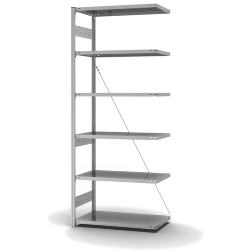 hofe Edelstahl-Steckregal, Höhe x Breite x Tiefe 2500 x 1010 x 535 mm, 6 Böden