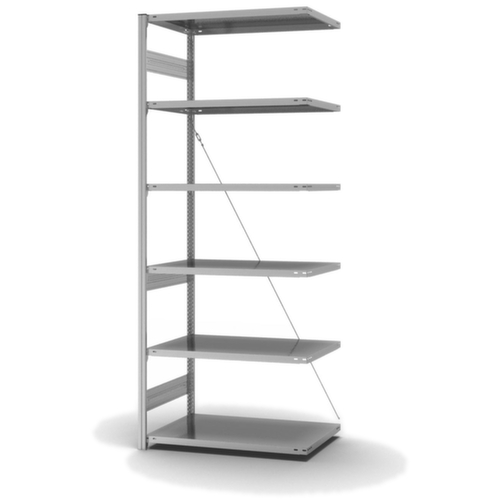 hofe Edelstahl-Steckregal, Höhe x Breite x Tiefe 2500 x 1010 x 635 mm, 6 Böden