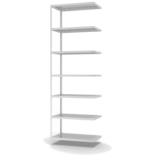 hofe Schraubregal Anbaufeld, 7 Böden, RAL7035 Lichtgrau