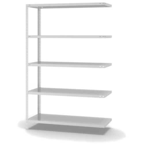 hofe Schraubregal Anbaufeld, 5 Böden, RAL7035 Lichtgrau