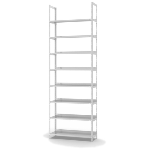 hofe Akten-Schraubregal Anbaufeld zur beidseitigen Nutzung, 5 Böden, RAL7035 Lichtgrau