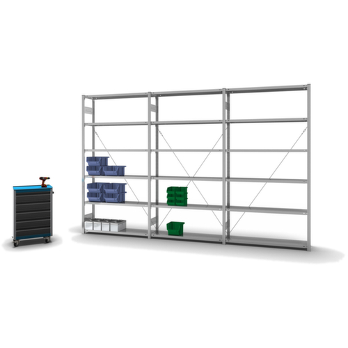 hofe System-Steckregal in Standard Bauart, Höhe x Breite x Tiefe 2500 x 1310 x 335 mm, 6 Böden